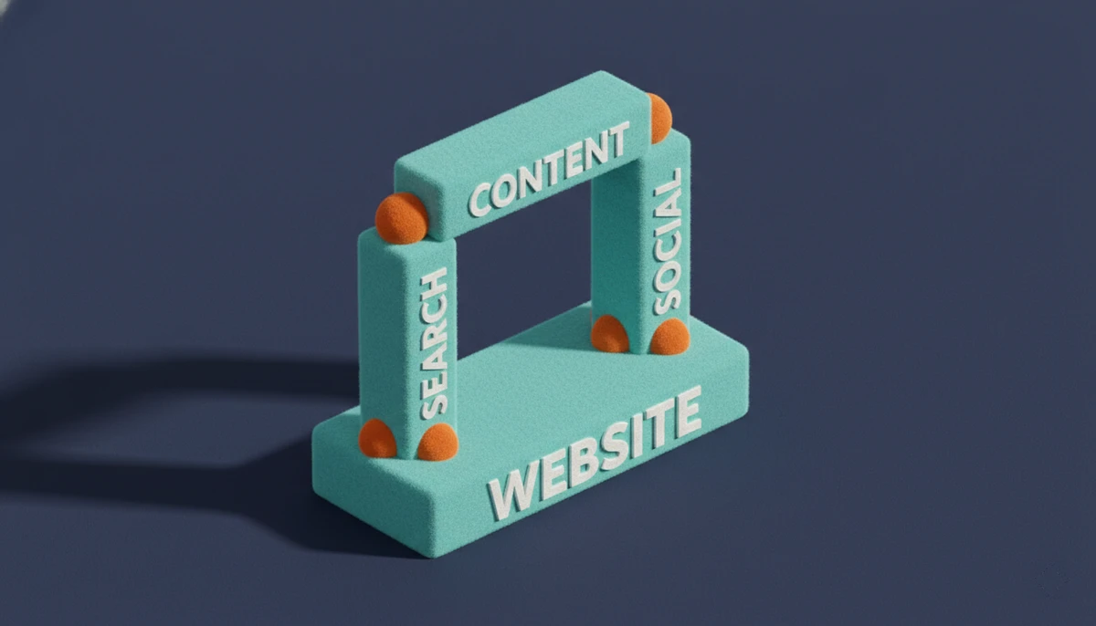 Online presence blueprint in felt