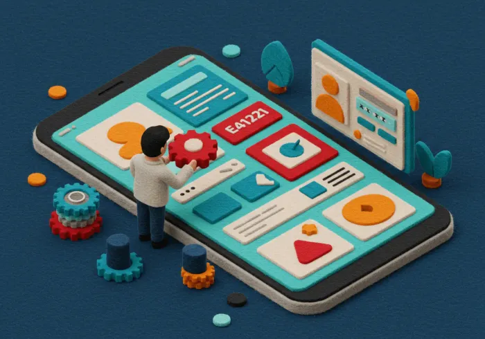 Custom mobile app design preview on multiple devices